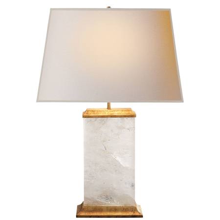 Visual Comfort Cresent 2 Light 27" Tall Accent Table Lamp Natural Quartz Stone