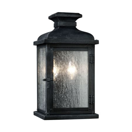 Visual Comfort Pediment 2 Light 13" Tall Outdoor Wall Sconce Dark Weathered Zinc