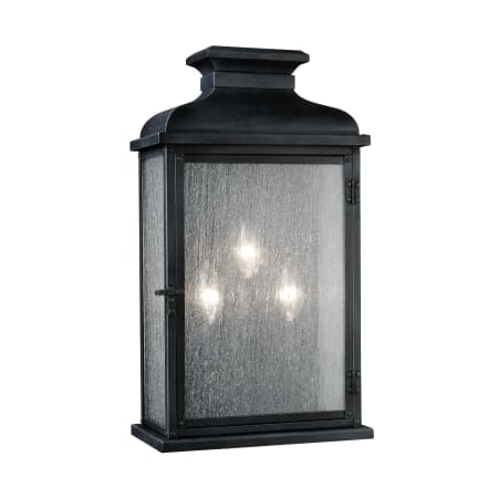 Visual Comfort Pediment 3 Light 19" Tall Wall Sconce Dark Weathered Zinc
