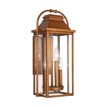 Visual Comfort Wellsworth 3 Light 18" Tall Outdoor Wall Sconce Natural Copper