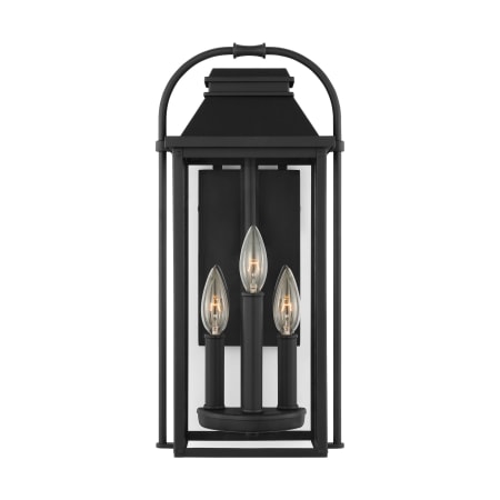 Visual Comfort Wellsworth 3 Light 18" Tall Outdoor Wall Sconce Textured Black