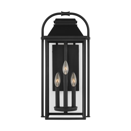 Visual Comfort Wellsworth 3 Light 23" Tall Outdoor Wall Sconce Textured Black