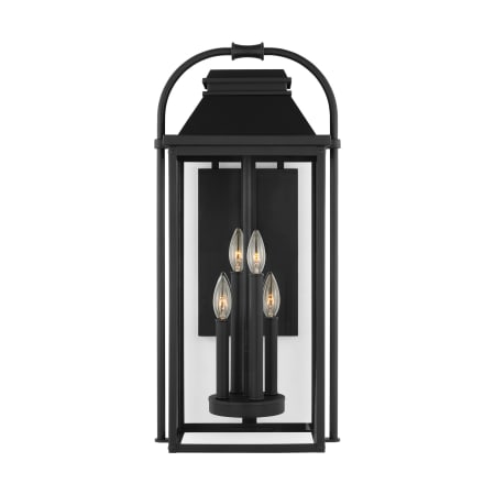 Visual Comfort Wellsworth 4 Light 27" Tall Outdoor Wall Sconce Textured Black
