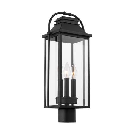 Visual Comfort Wellsworth 3 Light 21" Tall Post Light Textured Black