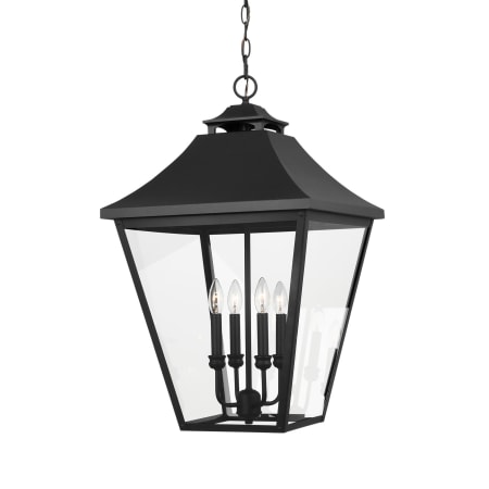 Visual Comfort Galena 4 Light 18" Wide Taper Candle Pendant Textured Black