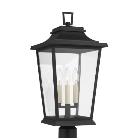 Visual Comfort Warren 3 Light 23" Tall Post Light Textured Black