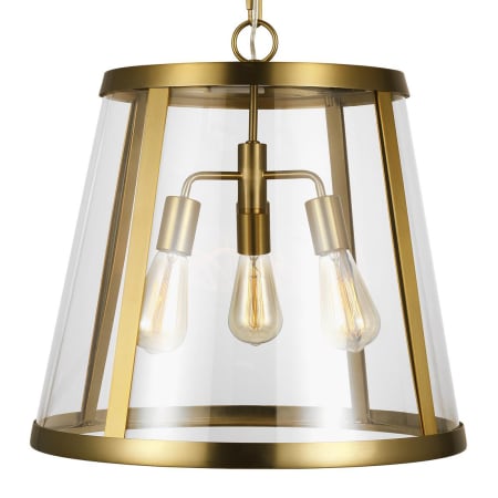 Visual Comfort Harrow 3 Light 19" Wide Pendant Burnished Brass