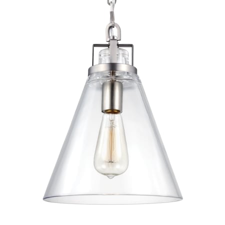 Visual Comfort Corddello 10" Wide Pendant Satin Nickel