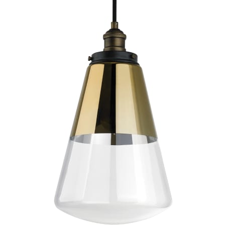 Visual Comfort Waveform 8" Wide Mini Pendant Painted Aged Brass / Dark Weathered Zinc