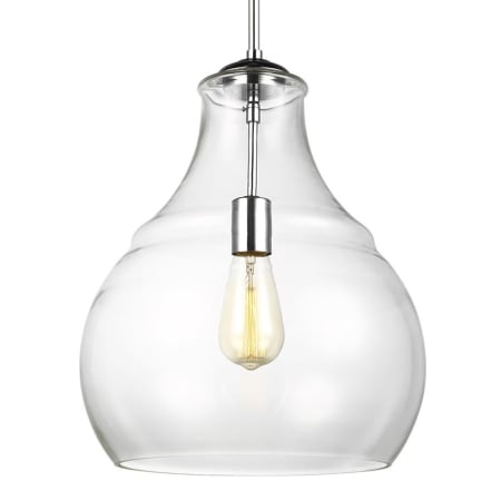 Visual Comfort Zola 13" Wide Pendant with Clear Glass Shade Chrome