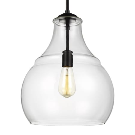 Visual Comfort Zola 13" Wide Pendant with Clear Glass Shade Oil Rubbed Bronze