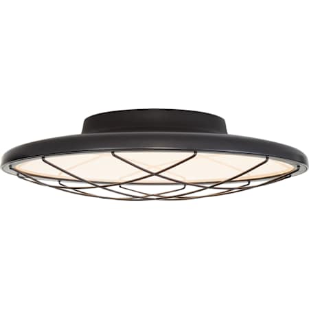 Visual Comfort Dot 14" Caged LED Flush Mount by Peter Bristol Matte Black