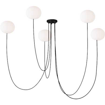 Visual Comfort Helium 26" Wide LED Globe Chandelier Matte Black