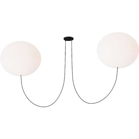 Visual Comfort Helium 54" Wide LED Globe Chandelier - 2700K, 90 CRI, 1600 Lumens Matte Black