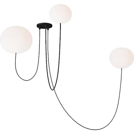 Visual Comfort Helium 22" Wide LED Globe Chandelier Matte Black