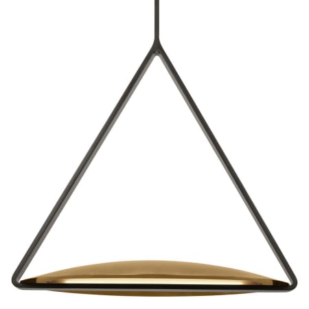 Visual Comfort Cymbal 22" Wide LED Pendant Dark Bronze / Natural Brass