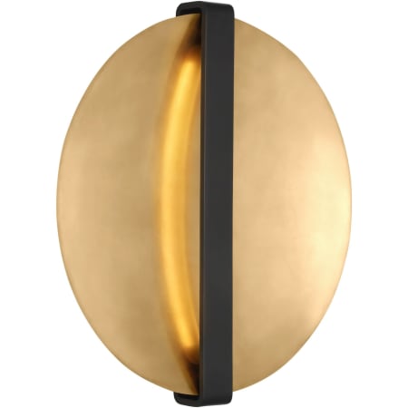 Visual Comfort Cymbal 22" Tall LED Bathroom Sconce Dark Bronze / Natural Brass