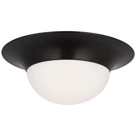 Visual Comfort Cluny 24" Wide LED Flush Mount Bowl Ceiling Fixture Bronze / White Glass