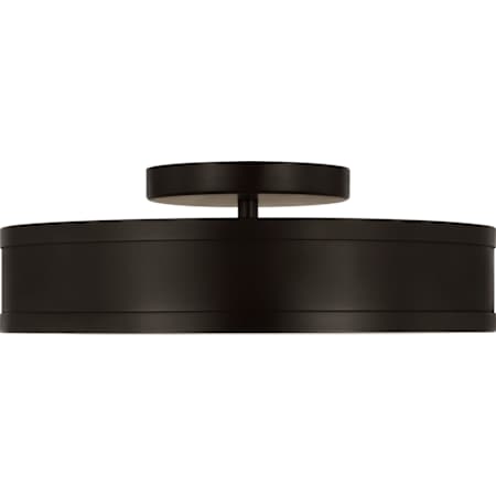 Visual Comfort Dupont 12" Wide LED Semi-Flush Drum Ceiling Fixture Aged Iron