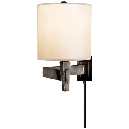 Visual Comfort Architects 13" High Plug-In Wall Sconce with Silk Shade Bronze