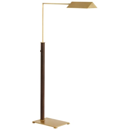 Visual Comfort Copse 43" Tall Swing Arm Floor Lamp Antique Brass / Dark Walnut