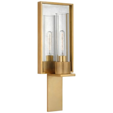 Visual Comfort Beza 16" Tall Wall Sconce with Clear Glass Shade Antique Brass / Antique Mirror