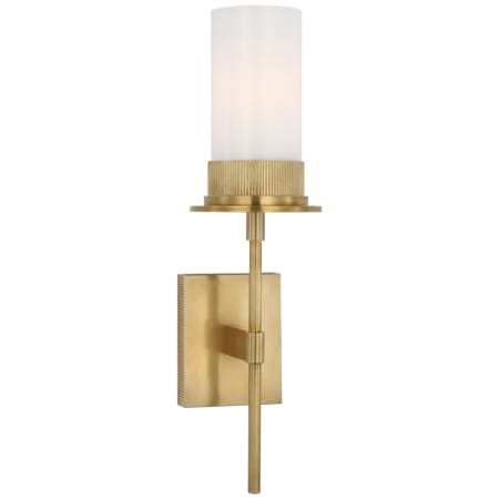 Visual Comfort Beza 20" Tall Wall Sconce with Frosted Glass Shade Antique Brass