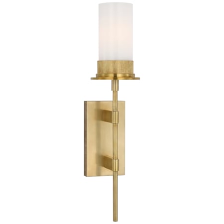 Visual Comfort Beza 23" Tall Wall Sconce with Frosted Glass Shade Antique Brass