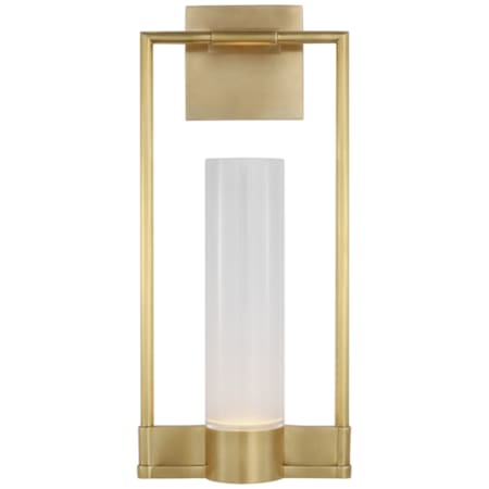 Visual Comfort Lucid 18" Tall LED Wall Sconce with Frosted Glass Shade Antique Brass