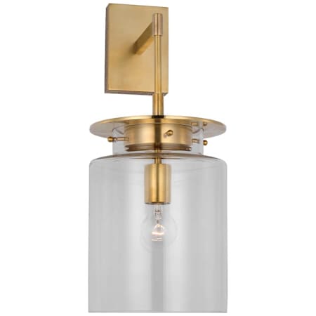 Visual Comfort Elias 23" Tall Wall Sconce Antique-Burnished Brass / Clear Glass