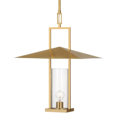Visual Comfort Amity 18" Wide Pendant with Clear Glass Shade Antique Brass