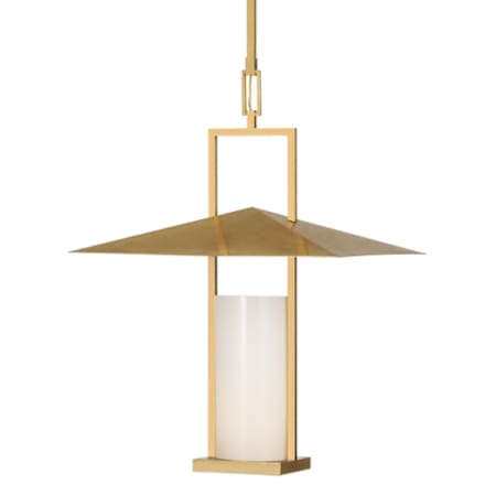Visual Comfort Amity 18" Wide Pendant with Frosted Glass Shade Antique Brass
