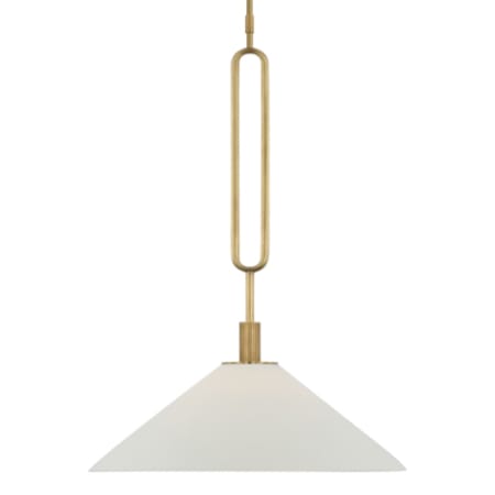 Visual Comfort Argo 19" Wide Pendant with Porcelain Bisque Shade Antique Brass