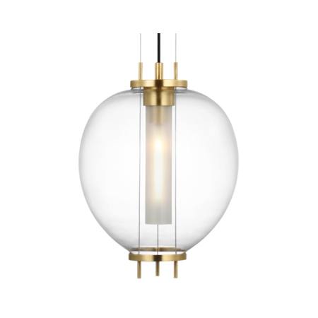 Visual Comfort Taro 9" Wide Mini Pendant Antique Brass