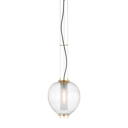 Visual Comfort Taro 13" Wide Pendant Antique Burnished Brass / Clear Glass
