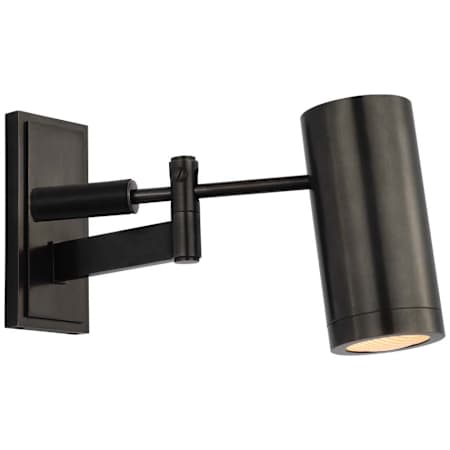 Visual Comfort Grant 8" Tall LED Wall Sconce Bronze / Chocolate Leather / Prismatic Glass