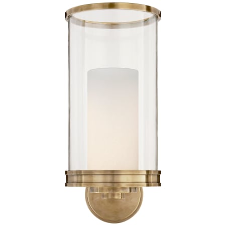 Visual Comfort Modern 13" Tall Bathroom Sconce Natural Brass