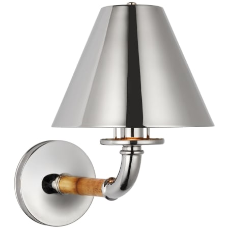 Visual Comfort Dalfern 12" Tall Wall Sconce Waxed Bamboo / Polished Nickel