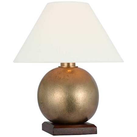 Visual Comfort Hardwick 13" Tall Vase Table Lamp Museum Brass / Natural Rift Oak / Linen