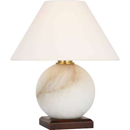Visual Comfort Hardwick 13" Tall Vase Table Lamp Alabaster and Natural Rift Oak