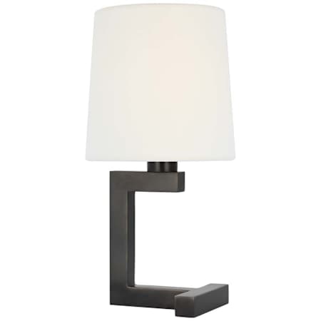 Visual Comfort Hedger 11" Tall LED Buffet Table Lamp Bronze / Linen