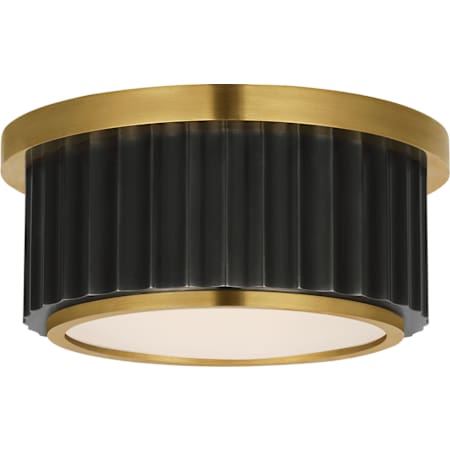 Visual Comfort Cavill 5" Wide Semi-Flush Ceiling Fixture Bronze and Natural Brass