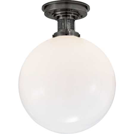 Visual Comfort McCarren 12" Wide Semi-Flush Globe Ceiling Fixture Bronze