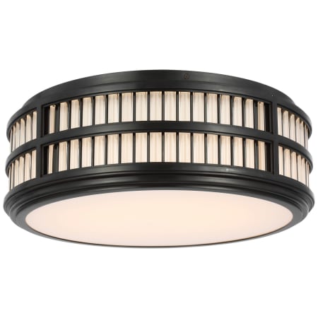 Visual Comfort Perren 18" Wide LED Flush Mount Drum Ceiling Fixture Bronze / Glass Rods
