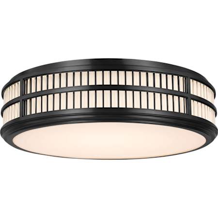Visual Comfort Perren 24" Wide LED Flush Mount Drum Ceiling Fixture Bronze / Glass Rods