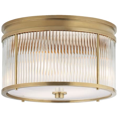 Visual Comfort Allen 3 Light 12" Wide Flush Mount Drum Ceiling Fixture Natural Brass