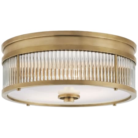 Visual Comfort Allen 2 Light 12" Wide Flush Mount Drum Ceiling Fixture Natural Brass