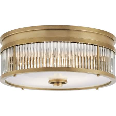 Visual Comfort Allen 2 Light 12" Wide Flush Mount Drum Ceiling Fixture Natural Brass