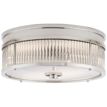 Visual Comfort Allen 2 Light 12" Wide Flush Mount Drum Ceiling Fixture Polished Nickel