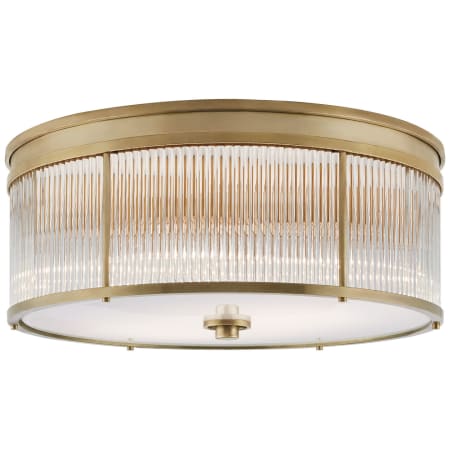 Visual Comfort Allen 3 Light 18" Wide Flush Mount Drum Ceiling Fixture Natural Brass